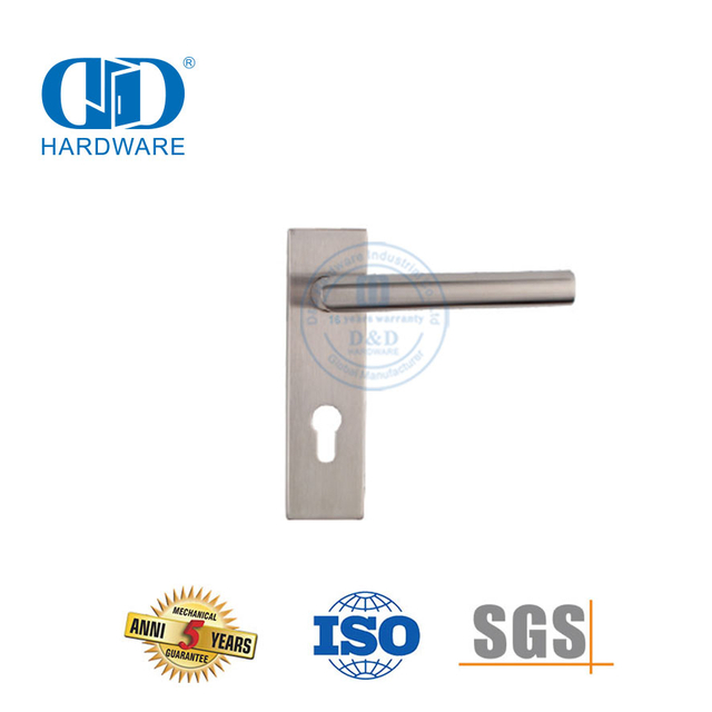 Silent Split Door Lock Living Room Wooden Door Lever Handle with Rectangel Plate -DDTP009