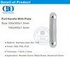 Stainless Steel Pull Handle With Plate Decorative Door Fittings Sign Plate Commercial Wooden Interior Door Pull Handle-DDPH022