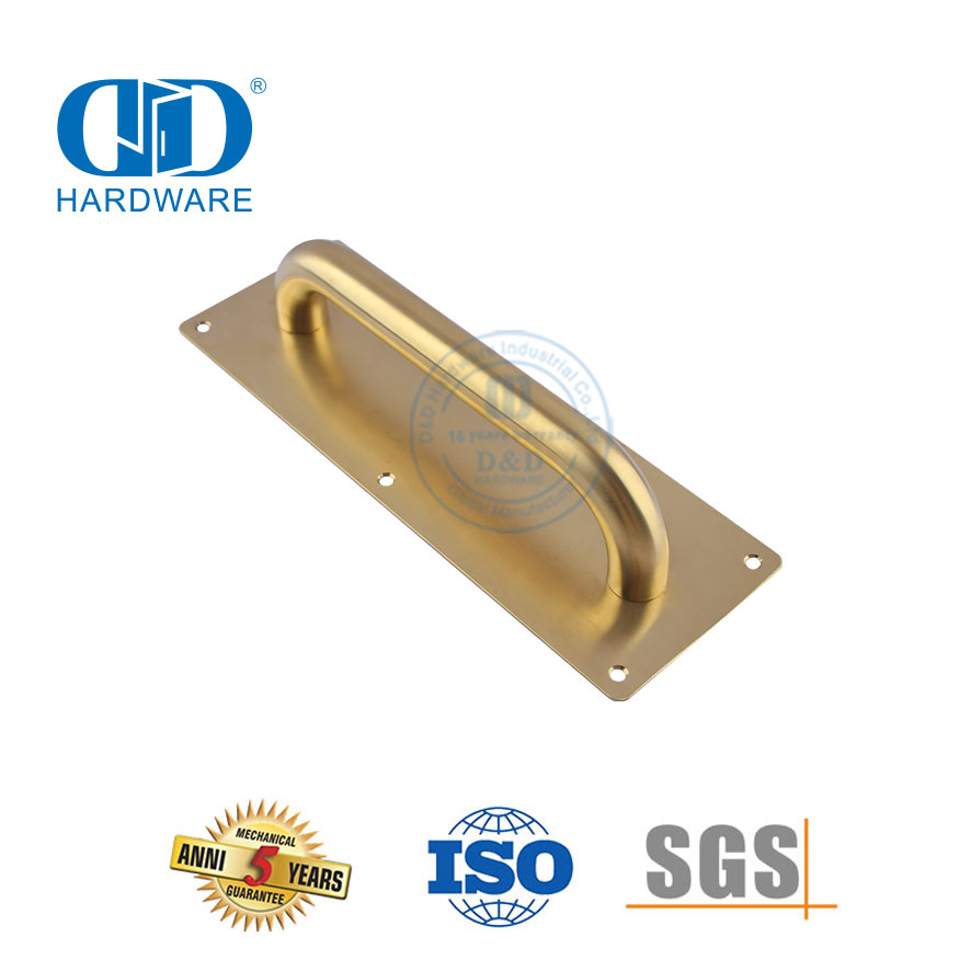 Stainless Steel Golden Door Sign Plate Door Hardware Accessory Commercial Metal Wooden Door Pull Handle-DDPH023