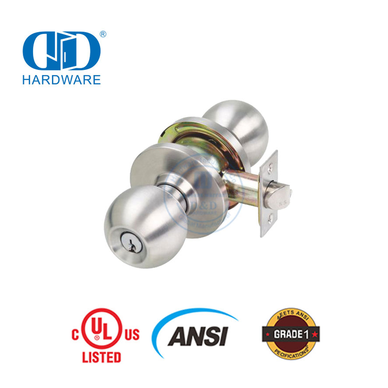 Frequently Used High Quality ANSI Grade 2 UL Fireproof Tubular Ball Privacy Function Lockable Lock For Wooden Metal Door Lockset-DDLK012