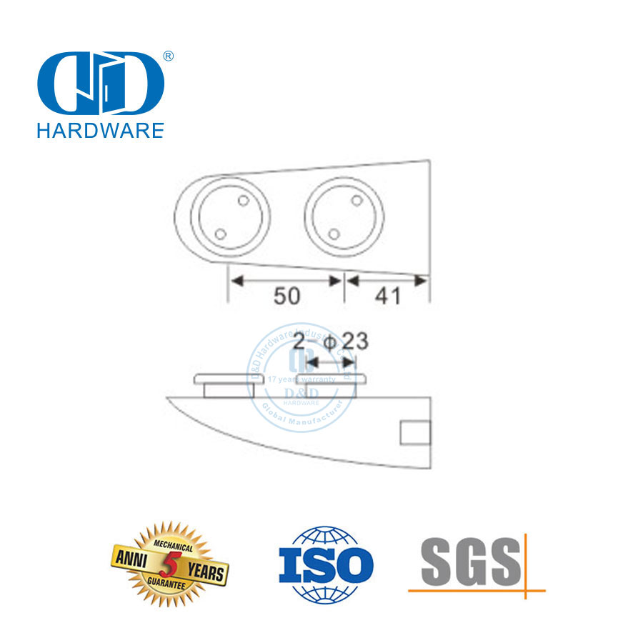 Stainless Steel Bottom Door Pivot Glass Door Hardware Pivot Patch Fitting Upper Pivot-DDGP012