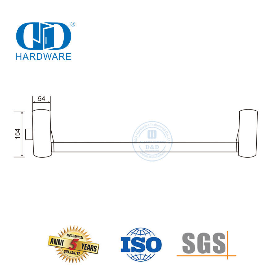 European Style Stainless Steel CE UL Listed Fireproof Touch Cross Bar Panic Exit Hardware For Hotel Hospital Door-DDPD021-CE