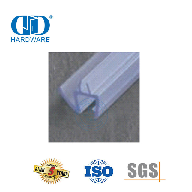 High Quality Glass Hardware PVC Glass Door Top Seal Silicone Rubber Seal Strip Shower Sealing Strip-DDWS005