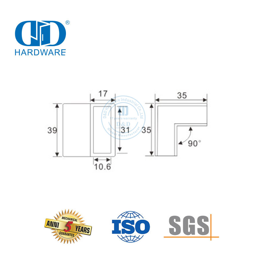 Stainless Steel Commercial Shower Cubicle System Glass Panel Bracket Connector Glass Door Accessories-DDSC011