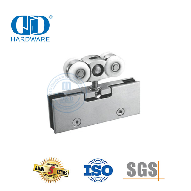 China Manufacturer Door Clamp Stainless Steel Iron Shower Door Roller Sliding Door Tube Glass Hardware For Bathroom-DDGS137