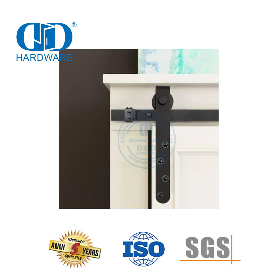 Stainless Steel Building Hardware Black Mini Sliding Barn Wooden Door Hardware For Cabinet and TV Stand-DDBD031