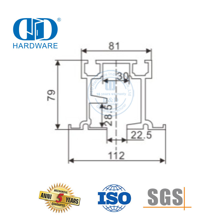 OEM Stainless Steel Profile Guide Rail Glass Accessories Sliding Door Hanging Roller For Bathroom Restroom-DDGS149