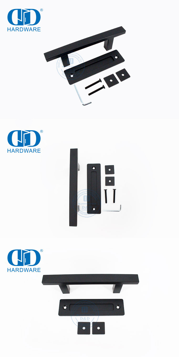Stainless Steel Wood Popular Style Black Barn Door Handle Manufacturer Outdoor Wooden Door Single Side Handle-DDBD121