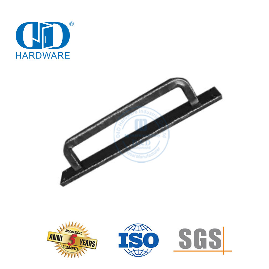 China Stainless Steel Modern Black Finish Sliding Barn Door Pull Handle Hardware Hollow Lever Handle-DDBD105