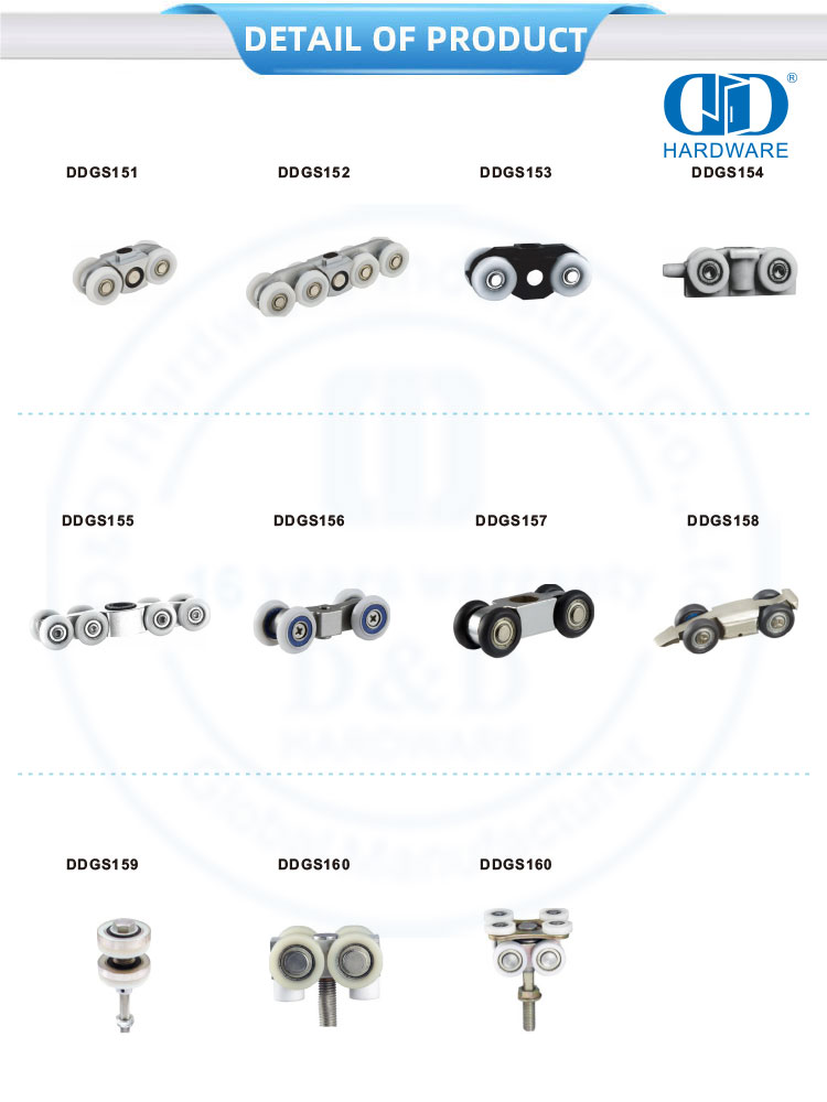Stainless Steel Office Hanging Wheel Sliding Door Roller Track Pulley Glass Hardware For Restroom Bathroom-DDGS157