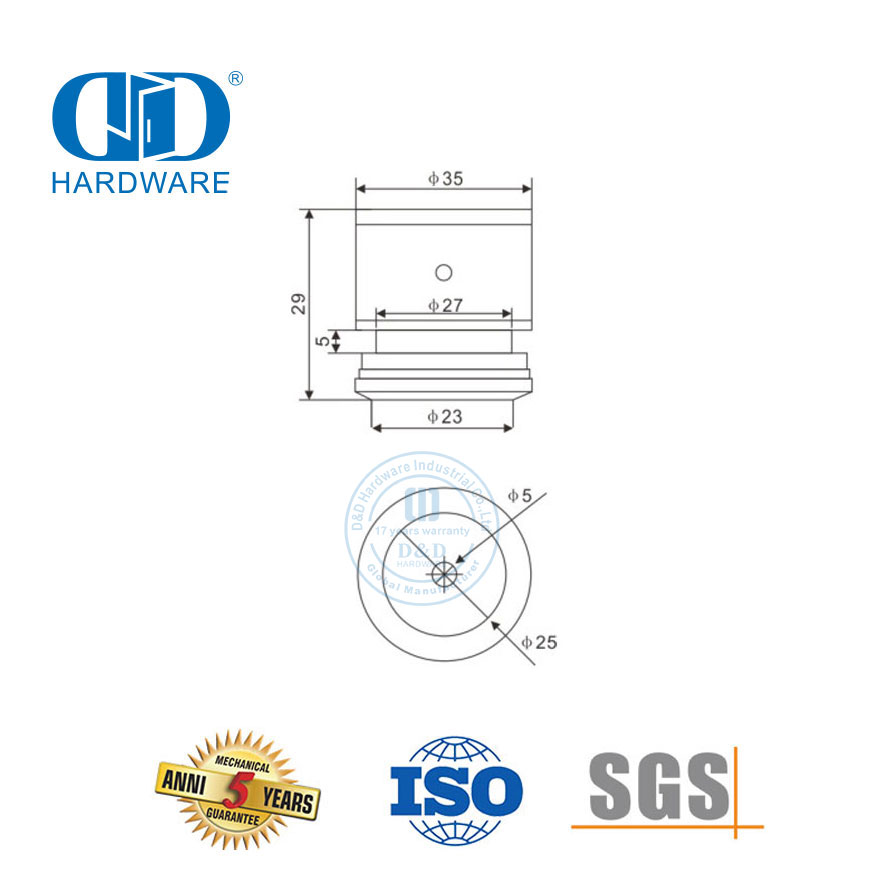 Stainless Steel Adjustable Single Point Fixing Glass Door Pivot System Sliding Door Hardware-DDGP024