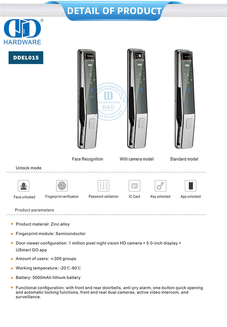 3D facial recognition lock