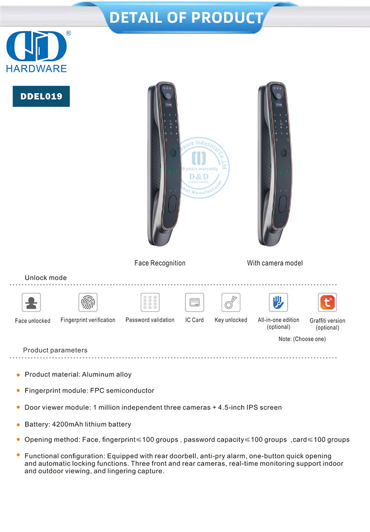 waterproof smart door lock