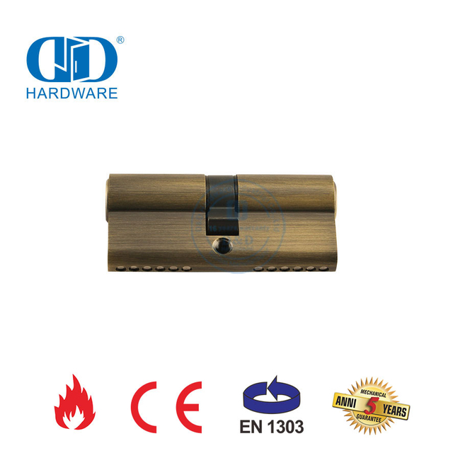 EN 1303 Antique Brass Euro Style Double Cylinder for Mortise Lock-DDLC003-70mm-AB