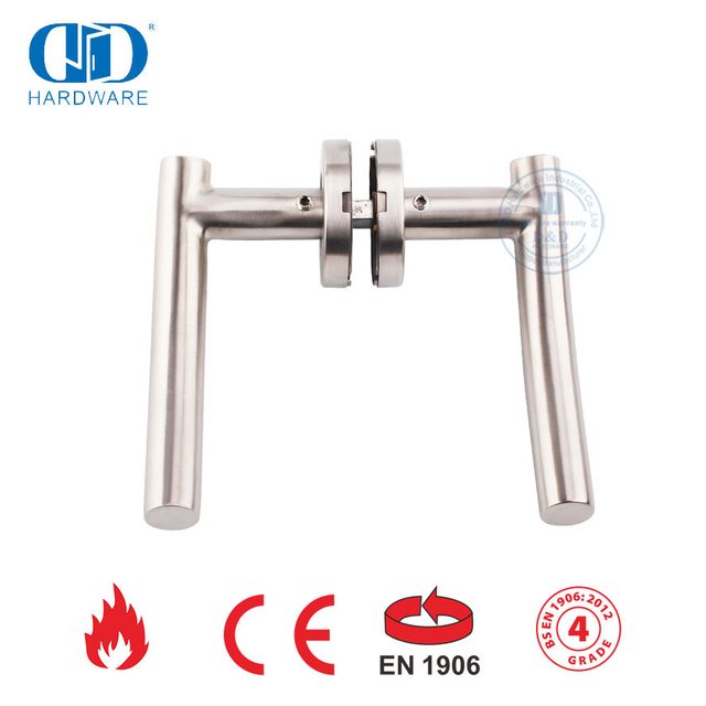 SUS 304 Round Rosette Tube Lever Handles with EN 1906 Certification-DDTH005-SSS