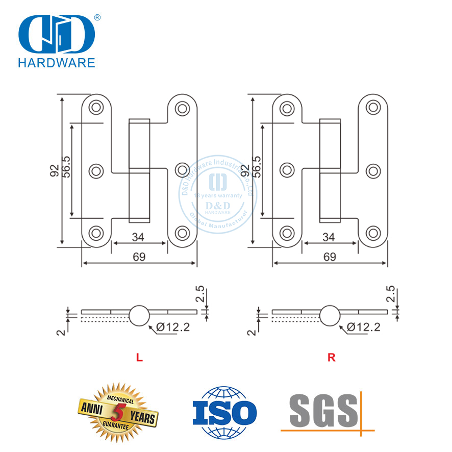Round Corner Door Hinge